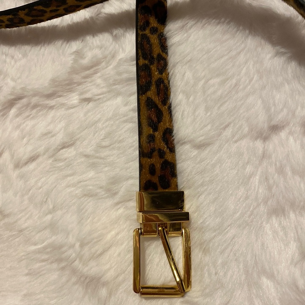 Faux fur cheetah print belt